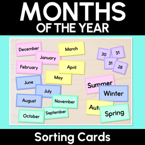 Months of the Year – Sorting Cards