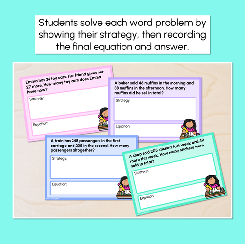 Resource preview 2 for Addition & Subtraction Word Problem Task Cards