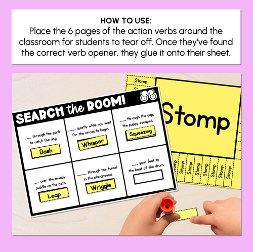Resource preview 2 for Read the Room - Verb Sentence Openers