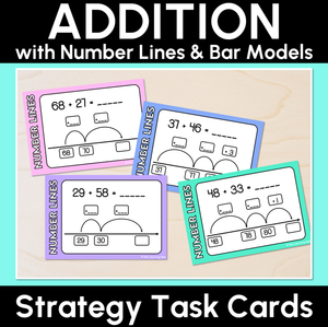 Number Line & Bar Model - Addition Strategy Task Cards