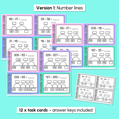 Resource preview 3 for Number Line & Bar Model - Addition Strategy Task Cards