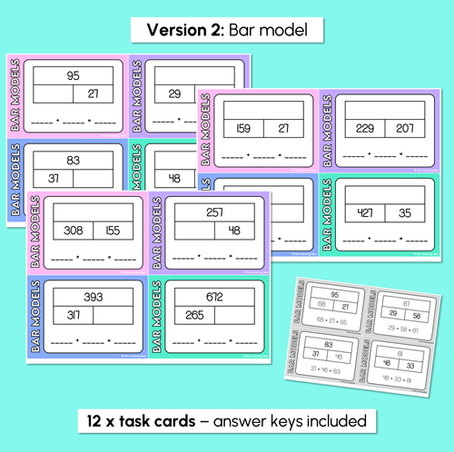 Resource preview 4 for Number Line & Bar Model - Addition Strategy Task Cards