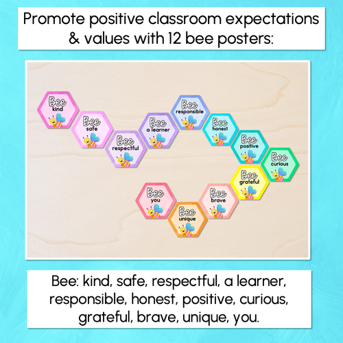 Resource preview 2 for Bee Posters- The Kutopia Collection - Classroom Values & Expectations