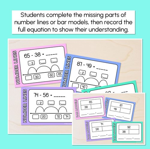 Resource preview 2 for Number Line & Bar Model - Subtraction Strategy Task Cards