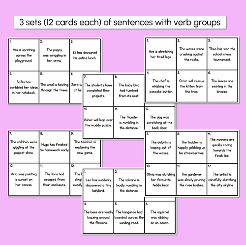 Resource preview 4 for Write the Room - Verb Groups