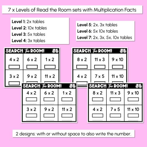Resource preview 2 for READ THE ROOM - Multiplication Facts