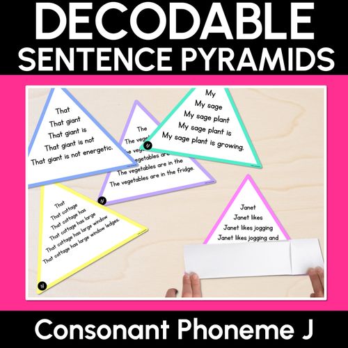 Resource preview 1 for CONSONANT PHONEME J WORDS - Decodable Sentence Pyramids - Phonics Fluency
