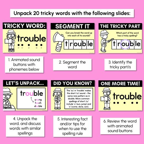 Resource preview 2 for High Frequency Heart Word Lessons SET 6 - WORDS WITH TRICKY SPELLINGS