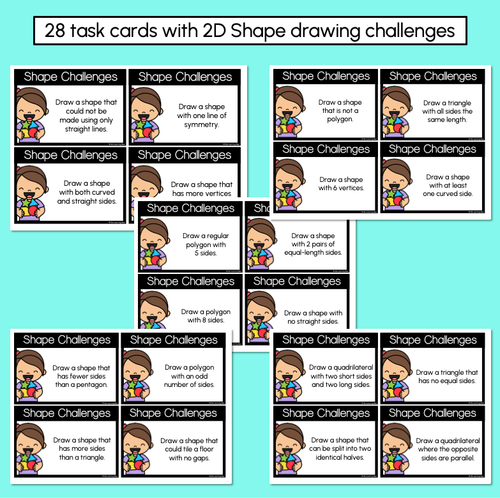 Resource preview 3 for 2D Shape Challenge Task Cards