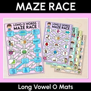 Long Vowel O Words Maze Race - Long Vowel O Words Mats