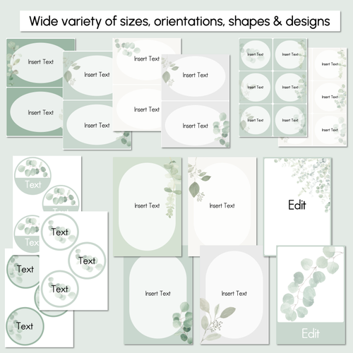 Resource preview 3 for Editable Labels - Eucalyptus Edit - Eucalyptus Classroom Decor