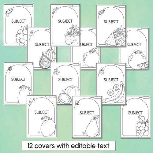 Resource preview 2 for Editable Book Covers - The Tutti Frutti Collection - Colourful Classroom Decor