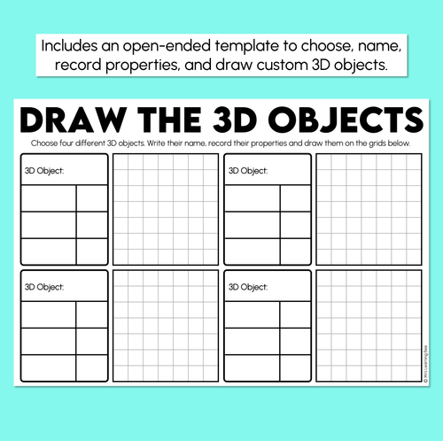 Resource preview 4 for Draw the 3D Objects - Constructing 3D Objects Worksheet