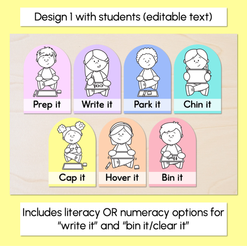 Resource preview 2 for Whiteboard Expectations - Editable Rainbow Arches - Instructional Signs