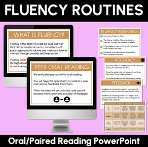 Oral Reading Fluency Routines - Peer Paired Reading PowerPoint & Rubric