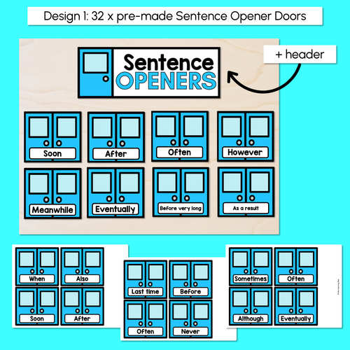 Resource preview 2 for Sentence Openers Editable Door Display- VCOP aligned Vocabulary Display
