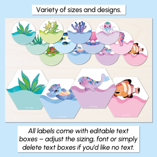 Resource preview 2 for Editable Labels - Sea of Wonder Collection - Calming Classroom Decor
