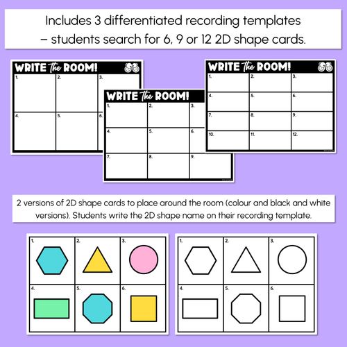 Resource preview 3 for WRITE THE ROOM - 2D Shapes