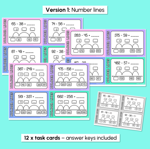 Resource preview 3 for Number Line & Bar Model - Subtraction Strategy Task Cards