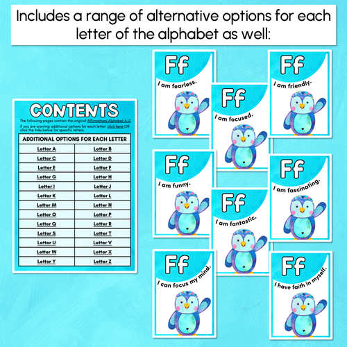 Resource preview 3 for Alphabet Affirmation Posters - The Kutopia Collection