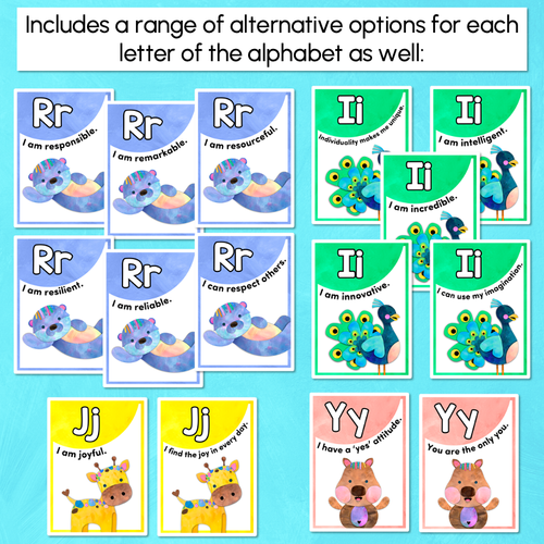 Resource preview 4 for Alphabet Affirmation Posters - The Kutopia Collection