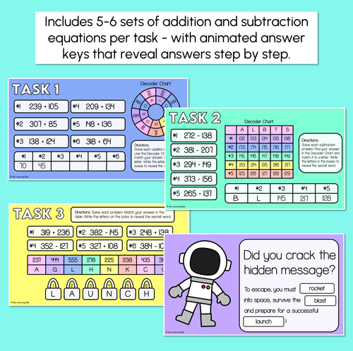 Resource preview 3 for Escape Room - Addition & Subtraction Equations - Digital Slides