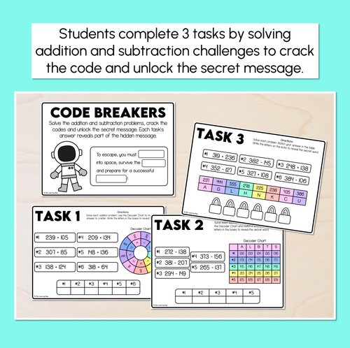 Resource preview 2 for Escape Room - Addition & Subtraction Equations - Printables
