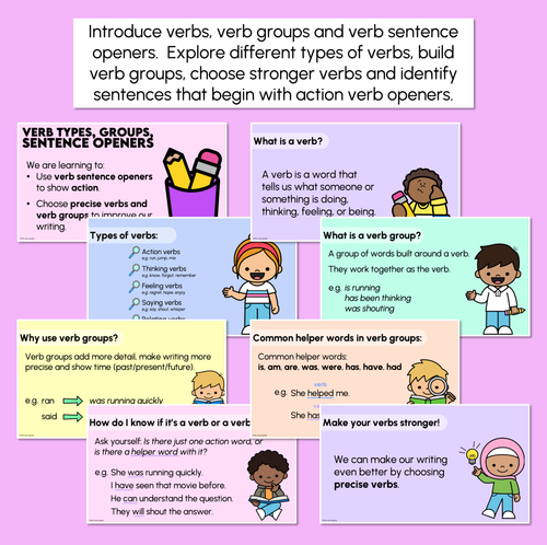 Resource preview 2 for Verbs & Verb Groups Explicit Teaching Slides