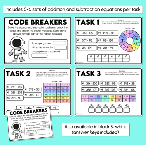 Resource preview 3 for Escape Room - Addition & Subtraction Equations - Printables