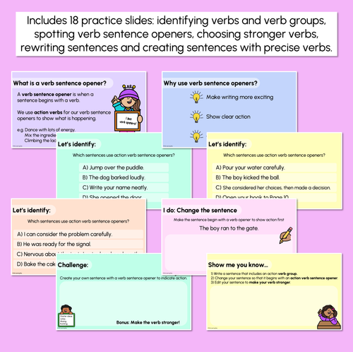 Resource preview 3 for Verbs & Verb Groups Explicit Teaching Slides