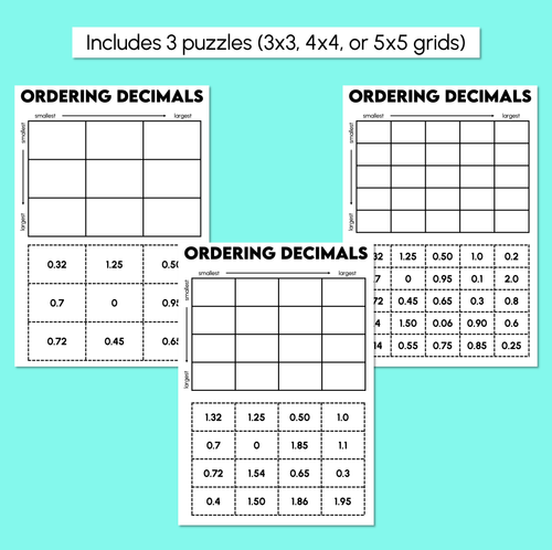 Resource preview 3 for Ordering Decimals Puzzle