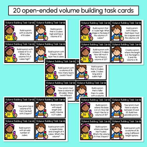 Resource preview 2 for Volume Building Task Cards - Building Prisms of Different Volumes