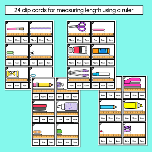 Resource preview 2 for Measuring Length with Formal Units (Centimetres) Clip Cards
