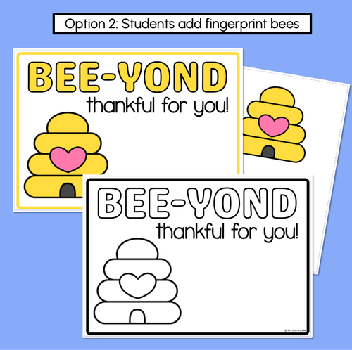 Resource preview 2 for BEE-yond Thankful For You - Pun Craft for Mother's Day or Father's Day