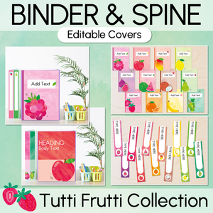 Editable Binder & Spine Labels - The Tutti Frutti Collection - Colourful Classroom Decor