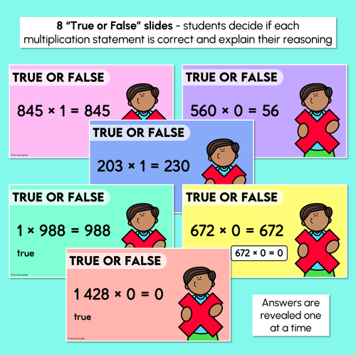 Resource preview 2 for Multiplying by 1 & 0 - Multiplication Challenge - Digital Slides