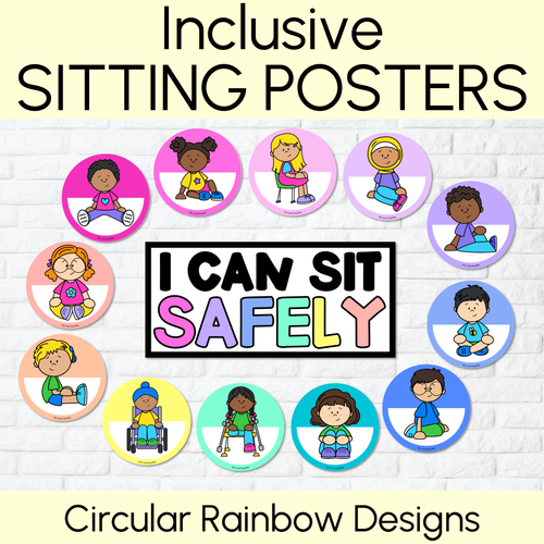 Resource preview 1 for Inclusive Sitting Posters & Display - Circular Rainbow Design
