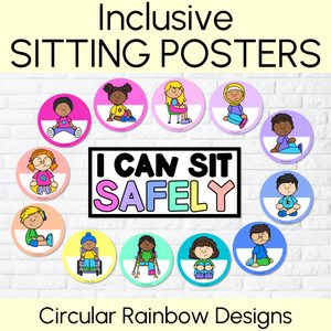 Inclusive Sitting Posters & Display - Circular Rainbow Design
