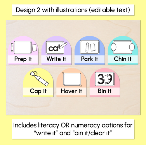 Resource preview 3 for Whiteboard Expectations - Editable Rainbow Arches - Instructional Signs