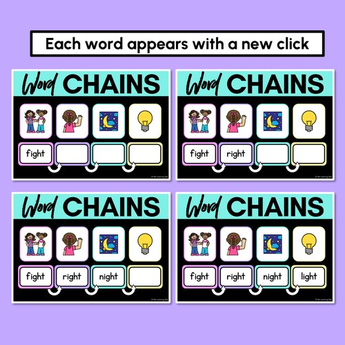 Resource preview 3 for Long Vowel I Word Chains for Beginning, Middle & End Sounds - Decodable PowerPoint