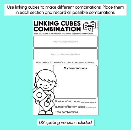 Resource preview 2 for Linking Cubes Combination - Chance Recording Sheet