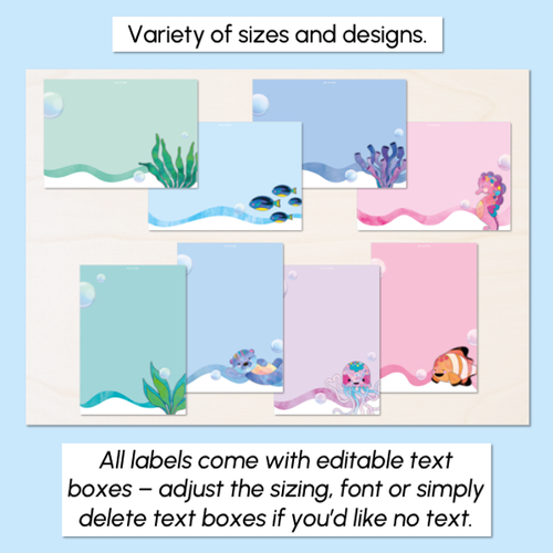 Resource preview 3 for Editable Labels - Sea of Wonder Collection - Calming Classroom Decor