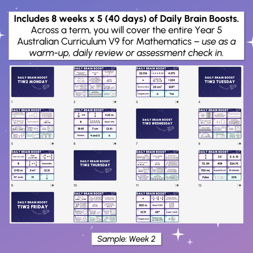 Resource preview 4 for Year 5 Maths Review - Daily Brain Boosts - Set 1