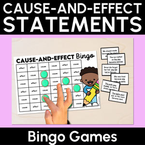 Cause-and-effect Statements Bingo Boards