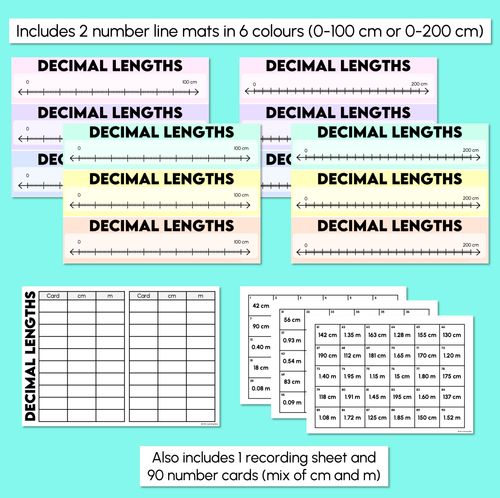 Resource preview 3 for Decimal Lengths - Equivalent Measurements (cm, m) Activity