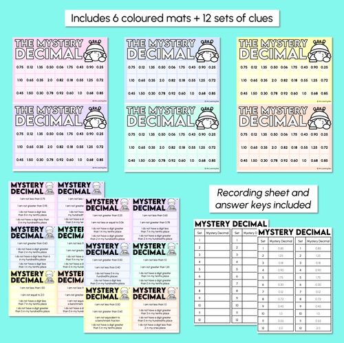 Resource preview 3 for Mystery Decimal - Representing Decimals Activity