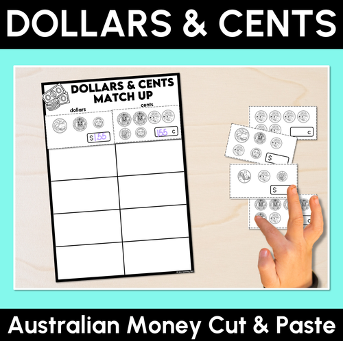 Resource preview 1 for Dollars & Cents Match Up - Australian Money - Cut & Paste Activity