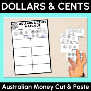 Dollars & Cents Match Up - Australian Money - Cut & Paste Activity