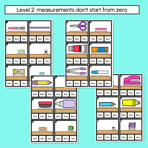Resource preview 3 for Measuring Length with Formal Units (Centimetres) Clip Cards