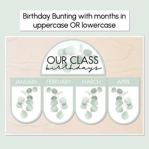 Resource preview 2 for Classroom Birthdays Display - The Eucalyptus Edit - Eucalyptus Classroom Decor